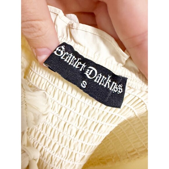 Scarlet Darkness Renaissance Corset Dress Cottagecore Ruffle Ruched Drawstring S - Picture 6 of 7